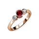 2 - Avrit Ruby and Diamond Three Stone Engagement Ring 