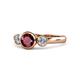 1 - Avrit Ruby and Diamond Three Stone Engagement Ring 