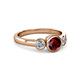 3 - Avrit Ruby and Diamond Three Stone Engagement Ring 