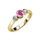 2 - Avrit Pink Sapphire and Diamond Three Stone Engagement Ring 