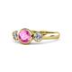 1 - Avrit Pink Sapphire and Diamond Three Stone Engagement Ring 