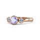 1 - Avrit Tanzanite and Diamond Three Stone Engagement Ring 