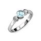 2 - Avrit Aquamarine and Diamond Three Stone Engagement Ring 