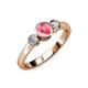 2 - Avrit Pink Tourmaline and Diamond Three Stone Engagement Ring 