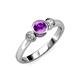 2 - Avrit Amethyst and Diamond Three Stone Engagement Ring 
