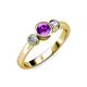 2 - Avrit Amethyst and Diamond Three Stone Engagement Ring 