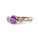1 - Avrit Amethyst and Diamond Three Stone Engagement Ring 
