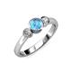 2 - Avrit Blue Topaz and Diamond Three Stone Engagement Ring 
