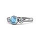 1 - Avrit Blue Topaz and Diamond Three Stone Engagement Ring 