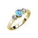 2 - Avrit Blue Topaz and Diamond Three Stone Engagement Ring 