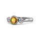 1 - Avrit Citrine and Diamond Three Stone Engagement Ring 