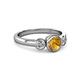 3 - Avrit Citrine and Diamond Three Stone Engagement Ring 
