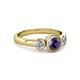 3 - Avrit Iolite and Diamond Three Stone Engagement Ring 
