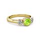 3 - Avrit Peridot and Diamond Three Stone Engagement Ring 