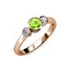 2 - Avrit Peridot and Diamond Three Stone Engagement Ring 