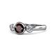 1 - Avrit Red Garnet and Diamond Three Stone Engagement Ring 