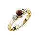 2 - Avrit Red Garnet and Diamond Three Stone Engagement Ring 
