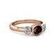 3 - Avrit Red Garnet and Diamond Three Stone Engagement Ring 