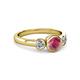 3 - Avrit Rhodolite Garnet and Diamond Three Stone Engagement Ring 
