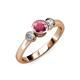 2 - Avrit Rhodolite Garnet and Diamond Three Stone Engagement Ring 