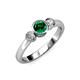 2 - Avrit Emerald and Diamond Three Stone Engagement Ring 
