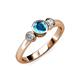 2 - Avrit London Blue Topaz and Diamond Three Stone Engagement Ring 
