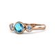 1 - Avrit London Blue Topaz and Diamond Three Stone Engagement Ring 