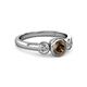 3 - Avrit Smoky Quartz and Diamond Three Stone Engagement Ring 