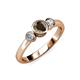2 - Avrit Smoky Quartz and Diamond Three Stone Engagement Ring 