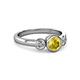 3 - Avrit Yellow Sapphire and Diamond Three Stone Engagement Ring 