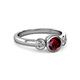 3 - Avrit Ruby and Diamond Three Stone Engagement Ring 