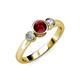 2 - Avrit Ruby and Diamond Three Stone Engagement Ring 