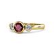 1 - Avrit Ruby and Diamond Three Stone Engagement Ring 