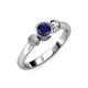 2 - Avrit Blue Sapphire and Diamond Three Stone Engagement Ring 