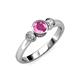 2 - Avrit Pink Sapphire and Diamond Three Stone Engagement Ring 