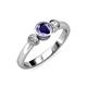 2 - Avrit Iolite and Diamond Three Stone Engagement Ring 