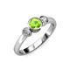 2 - Avrit Peridot and Diamond Three Stone Engagement Ring 