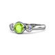 1 - Avrit Peridot and Diamond Three Stone Engagement Ring 