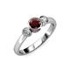 2 - Avrit Red Garnet and Diamond Three Stone Engagement Ring 