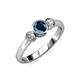 2 - Avrit Blue and White Diamond Three Stone Engagement Ring 