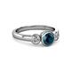 3 - Avrit Blue and White Diamond Three Stone Engagement Ring 