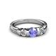 3 - Raea Tanzanite and Diamond Three Stone Engagement Ring 