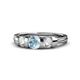 1 - Raea Aquamarine and Diamond Three Stone Engagement Ring 