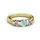 3 - Raea Aquamarine and Diamond Three Stone Engagement Ring 