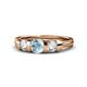 1 - Raea Aquamarine and Diamond Three Stone Engagement Ring 