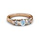 3 - Raea Aquamarine and Diamond Three Stone Engagement Ring 