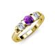 2 - Raea Amethyst and Diamond Three Stone Engagement Ring 