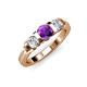 2 - Raea Amethyst and Diamond Three Stone Engagement Ring 