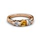 3 - Raea Citrine and Diamond Three Stone Engagement Ring 