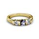 3 - Raea Iolite and Diamond Three Stone Engagement Ring 